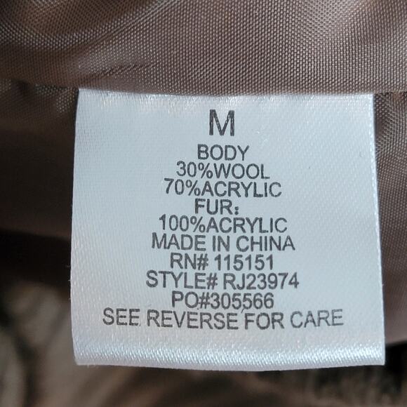 Romeo & Juliet Couture Brown Wool & Faux Fur Vest, Sz M - Picture 6 of 6